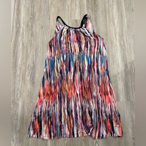 Cynthia Rowley multi colored halter neck swing dress - w/shelf bra - size M